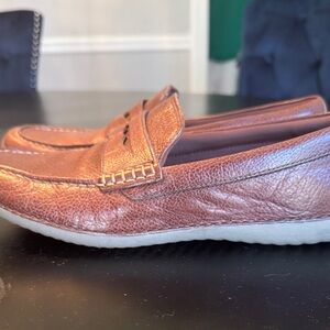 Cole Haan MotoGrand Brown Leather Slip-On Loafers